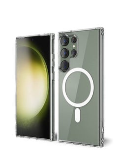 Ten tech Magnetic Clear Case Designed Samsung Galaxy S23 Ultra– Compatible with MagSafe Charger, Support Magnetic Car Mount Wireless Charging, Soft Press Buttons Scratch Resistant – ten tech