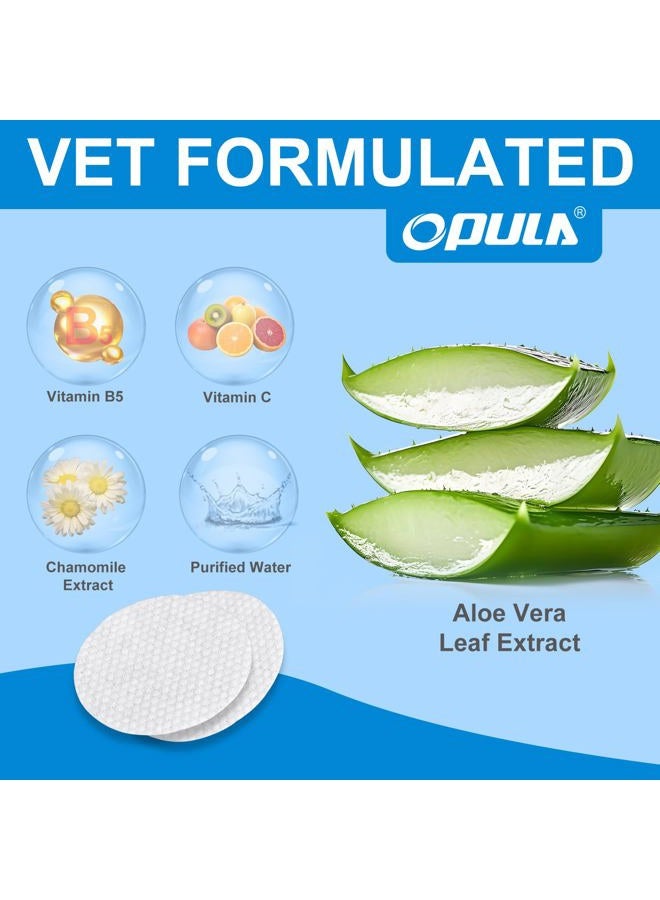 Opula Dog Eye Wipes Biodegradable 300 Count, Cat Dog Eye Cleaner, Pet Tear Stain Remover Wipes, Dog Eye Cleaning Wipes, Eye Cleaner Pads, Unscented Gentle Pet Tear Wipe - Image 3