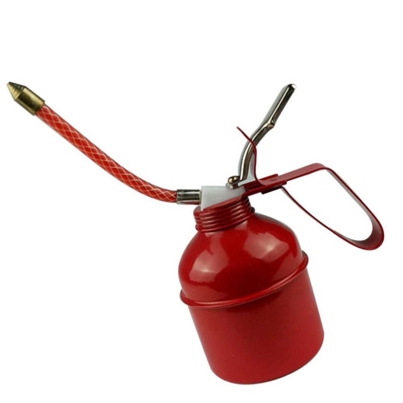 Manual Oiler Can: High-Strength Iron Construction, Easy-To-Operate Red Lever Design - Precise Pump Action, Flexible Hose Oil Can for Machinery, Automotive and Household Maintenance - Image 2