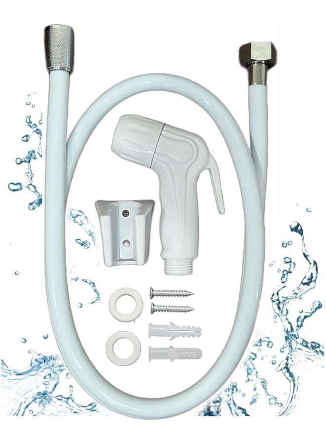 The Bros Bidet Sprayer Set for Toilet-Adjustable Water Pressure Control with Bidet Hose, Toilet Shattaf Adapter Spray Handheld Bidet Shower Head Wall Bracket Hose Kit | 1.2M | - Image 1