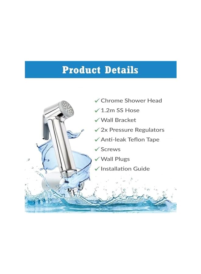 The Bros Bidet Toilet Sprayer Head, Hand Held Toilet with Trigger Spray, Bidet Sprayer Cloth Bathroom Diaper Sprayer, Bidet Bathroom Fixtures for Kitchen Bathroom Shower Toilet Cleaning - Image 3