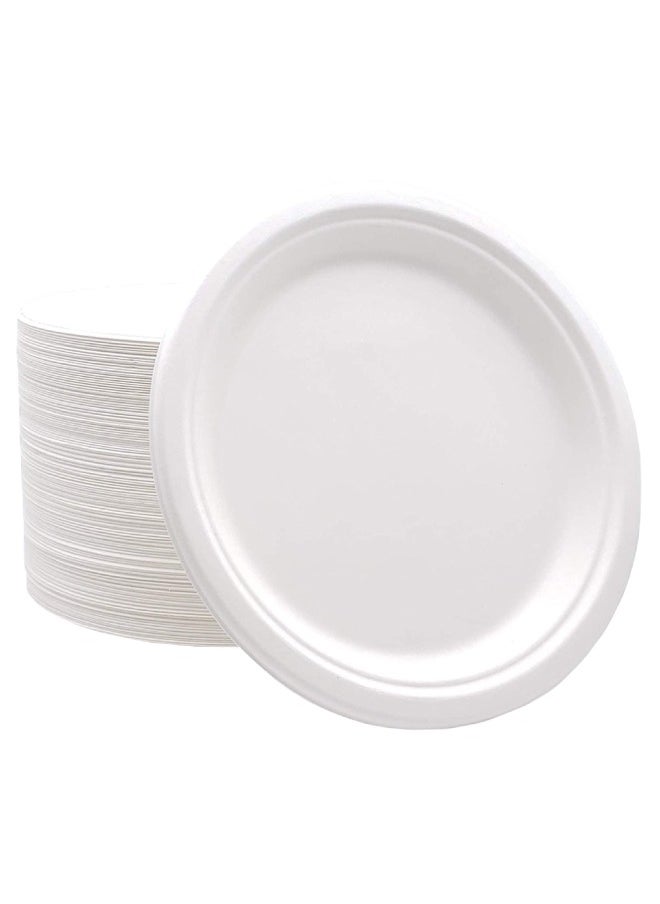 SNH Packing - Bagasse Biodegradable Plate 9 Inch Made From Sugarcane Plates 50 Pieces - Image 1