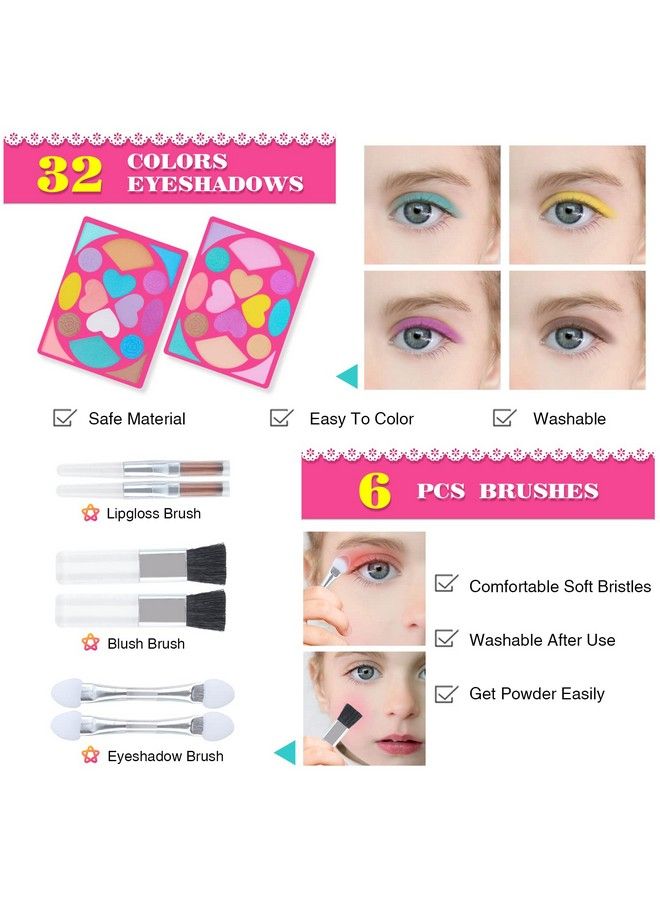 Tomons طقم مكياج للأطفال للفتيات الأميرات مستحضرات تجميل قابلة للغسل للعب التخيلي مع مرآة مختبرة للسلامة وغير سامة - Image 4