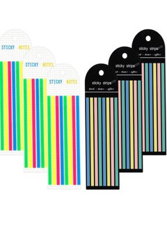Generic Highlighter Page Tabs, 960pcs Long Page Tab Markers Sticky Index Tabs Highlighter Tape Strips Colorful Page Markers Sticky for Annotating Books Reading Index Note Memory Office School  - Image 1