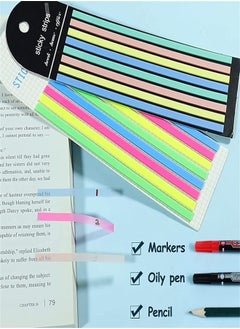 Generic Highlighter Page Tabs, 960pcs Long Page Tab Markers Sticky Index Tabs Highlighter Tape Strips Colorful Page Markers Sticky for Annotating Books Reading Index Note Memory Office School  - Image 5