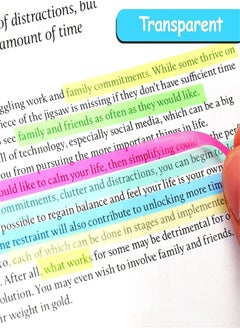 Generic Highlighter Page Tabs, 960pcs Long Page Tab Markers Sticky Index Tabs Highlighter Tape Strips Colorful Page Markers Sticky for Annotating Books Reading Index Note Memory Office School  - Image 3