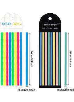 Generic Highlighter Page Tabs, 960pcs Long Page Tab Markers Sticky Index Tabs Highlighter Tape Strips Colorful Page Markers Sticky for Annotating Books Reading Index Note Memory Office School  - Image 2