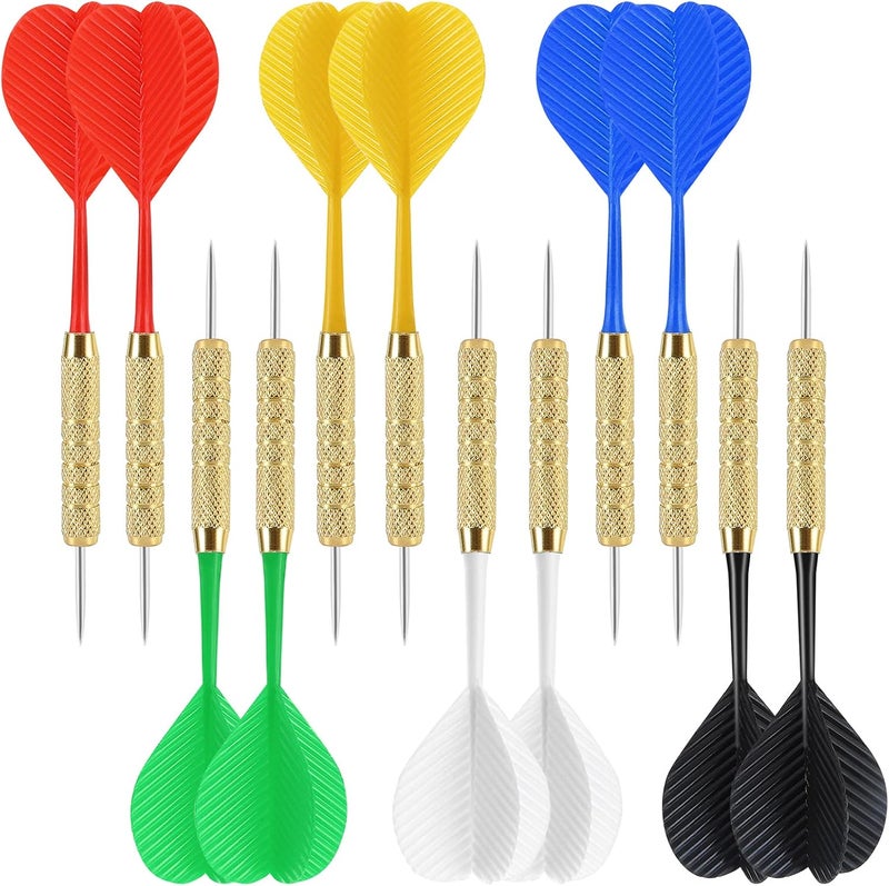 accmor 18 Pack Steel Tip Darts, 18 Grams Metal Tip Dart Set, Darts Metal Tip Set, Metal Darts for Dartboard - Image 1