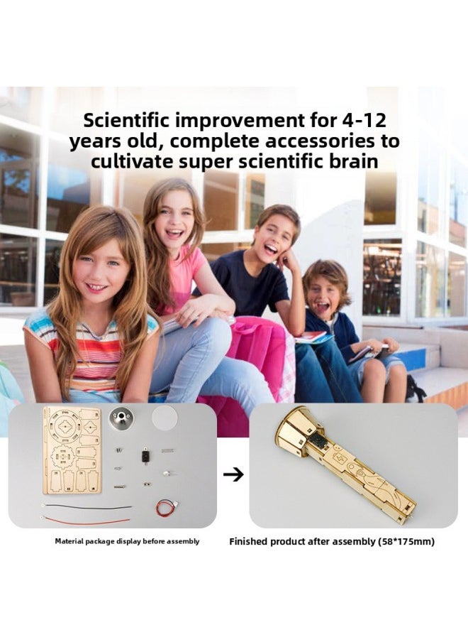 Generic - DIY Flashlight Technology Small Making Suit Handmade Assembled Electrical Physics Science Experiment Science And Education Frontier Toys-Specifications:Default - Image 1