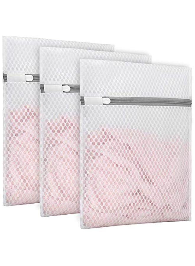 3Pcs Durable Honeycomb Mesh Laundry Bags for Delicates 9 x 12 Inches (3 Small) - Image 1