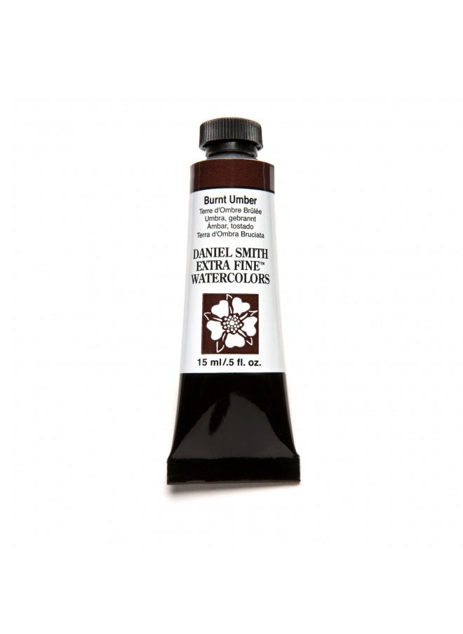 DANIEL SMITH 284600011 Extra Fine Watercolor 15ml Paint Tube, Burnt Umber, 0.5 Fl Oz (Pack of 1)