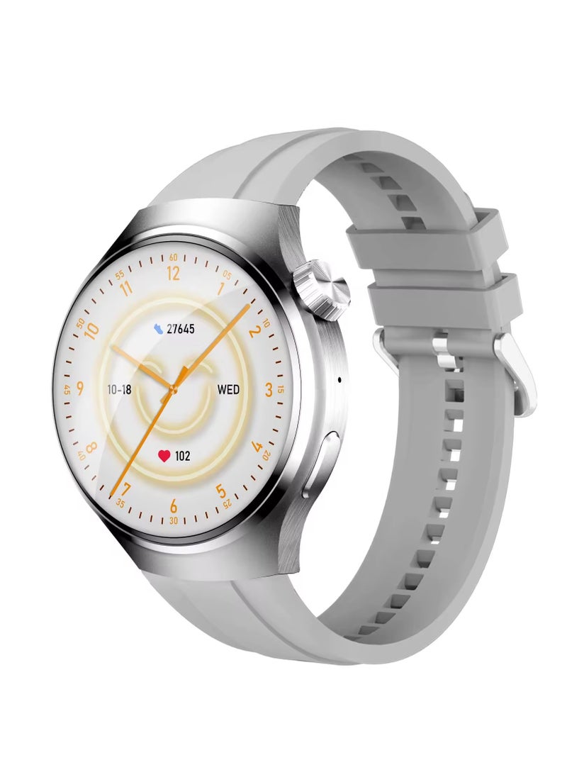 FereFit - Smart watch WISME-1 with Bluetooth calling function (answer/make calls), fitness tracking watch with sleep monitoring function, suitable for iPhone/Android, IP68 waterproof Curved Glass -Silver - Image 1