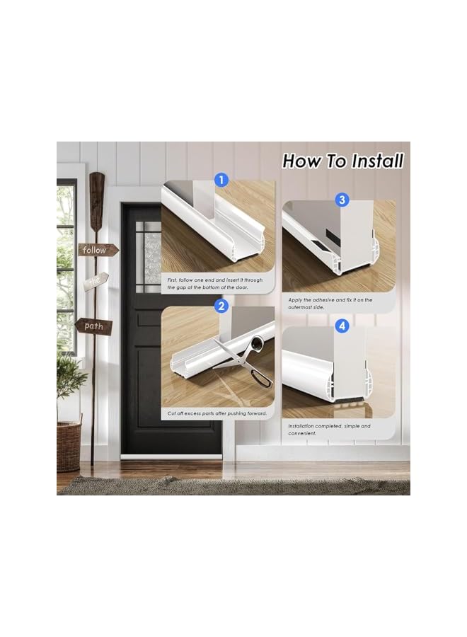 The Bros Door Draft Stopper,Under Door Air Deflector with Brush for Dust and Sound Insulation,Door Window Breeze Blocker Weather Stopper Strong Adhesive,Insect Barrier(100CM*5.5CM) - Image 4