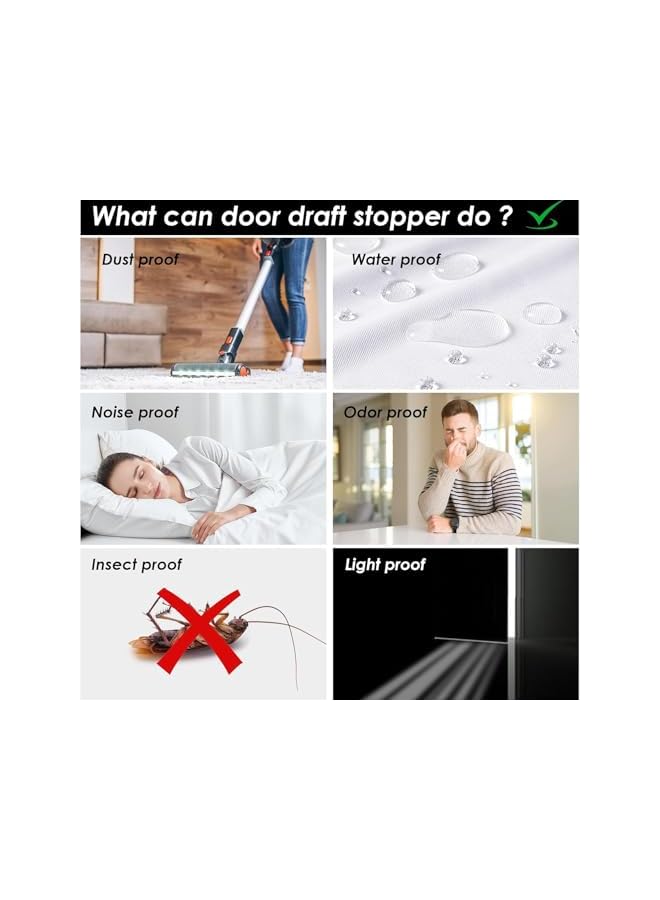 The Bros Door Draft Stopper,Under Door Air Deflector with Brush for Dust and Sound Insulation,Door Window Breeze Blocker Weather Stopper Strong Adhesive,Insect Barrier(100CM*5.5CM) - Image 5