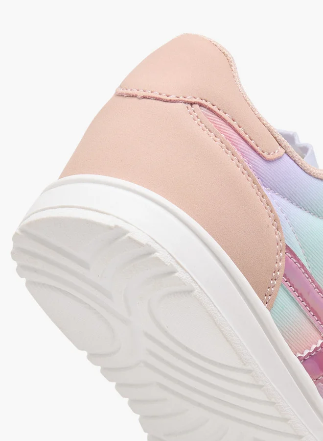 Flora Bella By Shoexpress Girls Colourblock Sneakers with Hook and Loop Closure