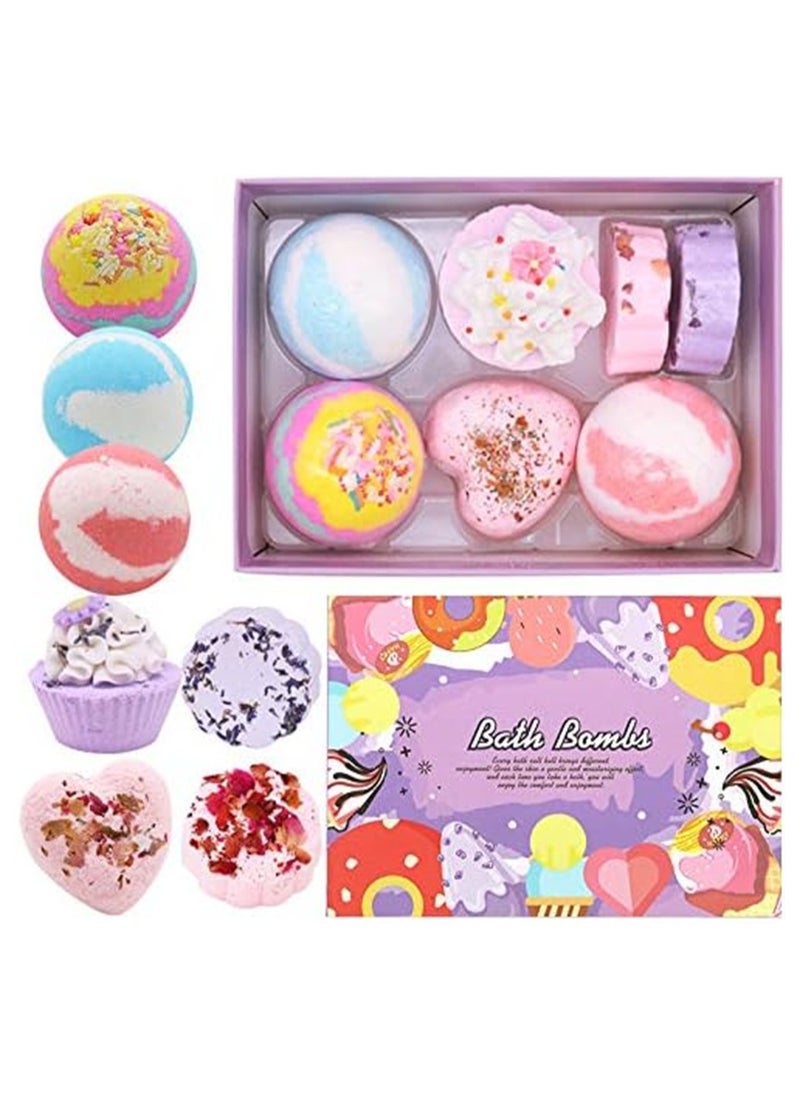 DMG TECH Bath Bombs Gift Set, 7 Pack Organic & Natural Bubble and Floating Fizzies Spa Kit, Bubble Bath Salt Balls for Skin Moisturize, for Relaxation and Stress Relief, Gifts for Women, Mom, Her, Kids  - Image 1