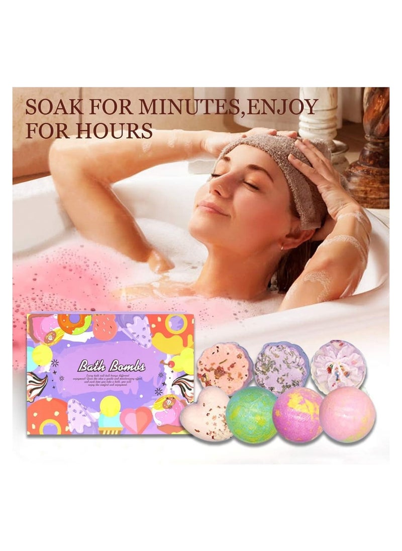 DMG TECH Bath Bombs Gift Set, 7 Pack Organic & Natural Bubble and Floating Fizzies Spa Kit, Bubble Bath Salt Balls for Skin Moisturize, for Relaxation and Stress Relief, Gifts for Women, Mom, Her, Kids  - Image 4