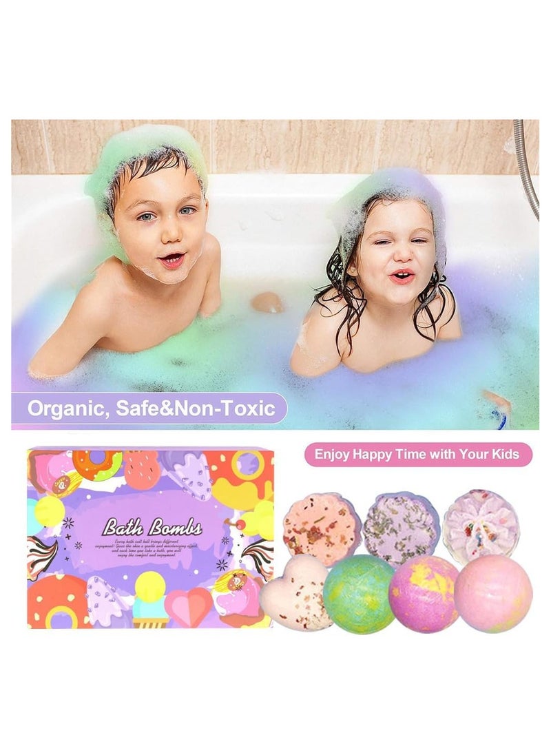 DMG TECH Bath Bombs Gift Set, 7 Pack Organic & Natural Bubble and Floating Fizzies Spa Kit, Bubble Bath Salt Balls for Skin Moisturize, for Relaxation and Stress Relief, Gifts for Women, Mom, Her, Kids  - Image 3