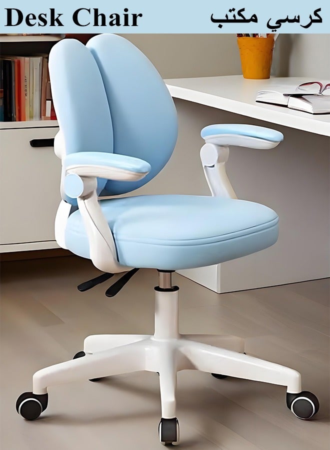 Generic Multi Function Kids Desk Chair, Ergonomic Study Chair with Adjustable Lumbar Support and Flip up Armrest, Liftable Writing Chair with wheels, Correct Sitting Learning Chair, Computer Chair, Task Chair, Rolling Work Swivel Chairs, Student Comfortable Seat with Height Adjustable, Growing Teen Office Chair for Home/School/Office  - Image 1