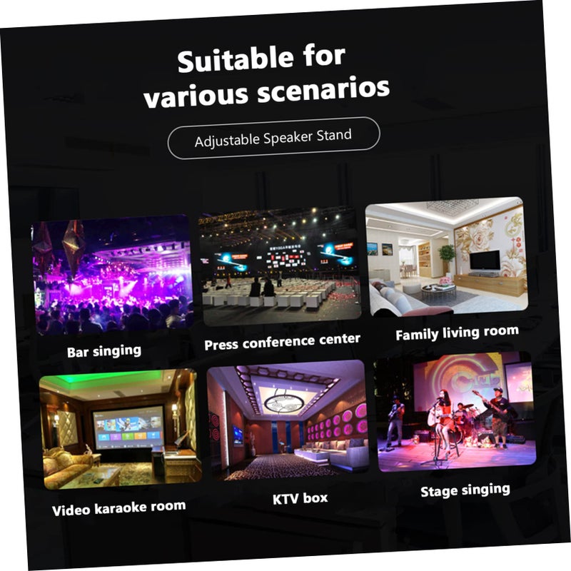 Adjustable Wall Mounted Speaker Storage Rack For Home Theater Surround Sound System Black - Image 5