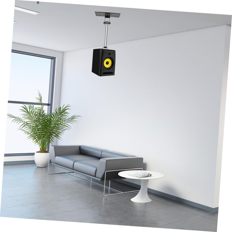 Adjustable Wall Mounted Speaker Storage Rack For Home Theater Surround Sound System Black - Image 4