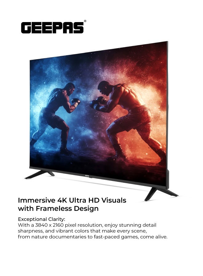 GEEPAS 55-inch 4K UHD Smart TV powered by webOS | Frameless design, Immersive Dolby Audio, Advanced Voice Control, and Built-in Netflix & Prime Video (Black) - Image 2