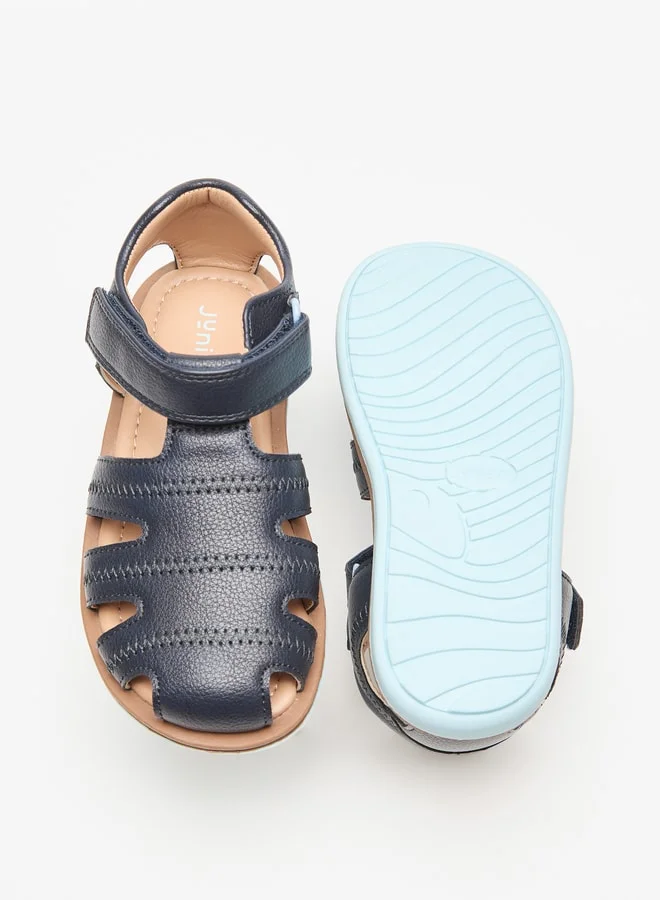 JUNIORS Boys Solid Sandals With Hook And Loop Closure
