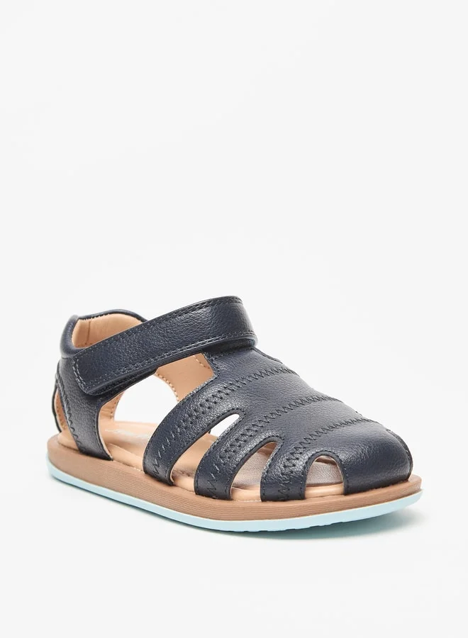 JUNIORS Boys Solid Sandals With Hook And Loop Closure