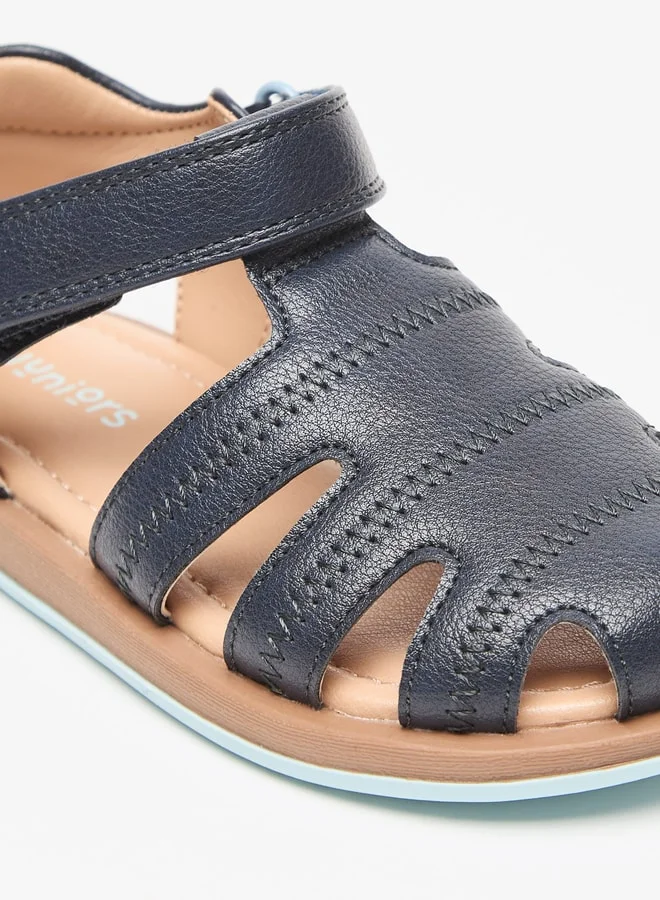 JUNIORS Boys Solid Sandals With Hook And Loop Closure