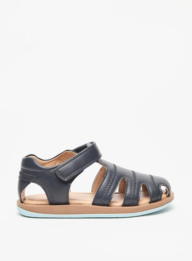 JUNIORS Boys Solid Sandals With Hook And Loop Closure