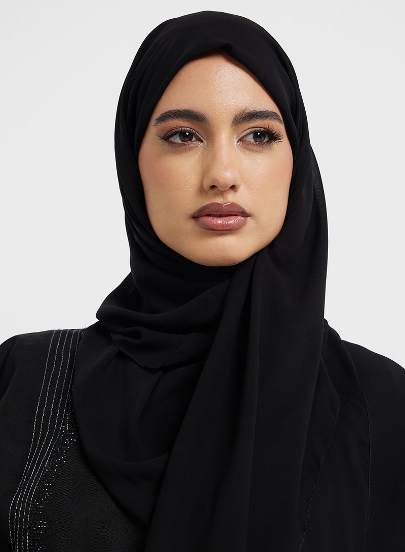 hayas closet V-Neck Embellished Flared Sleeve Abaya  - Image 4