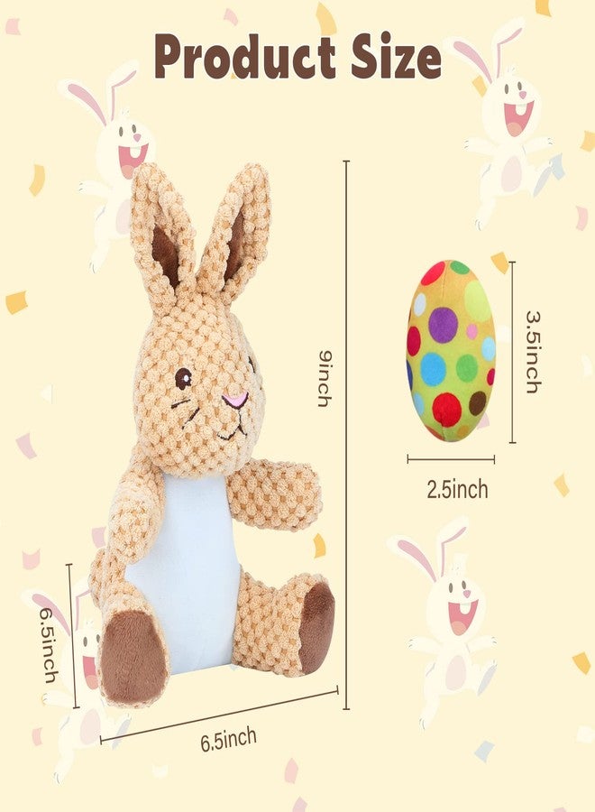Rypet Stuffed Dog Toys Easter Bunny Dog Toy with Egg,Squeaker Plush Pet Toy with Crinkle Paper Interactive Durable Puppy Chew Toys Dogs Easter Gift for Medium Small Dogs - Image 3