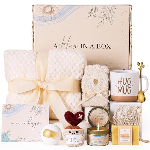 CIAABYS Get Well Gifts for Women Care Package Feel Better Gifts Baskets After Surgery Cancer Patients Miscarriage for Sick Friend Chemo Encouraging Pamper Comfort Wellness Hug Box For Her Self Care With Mug - Image 1