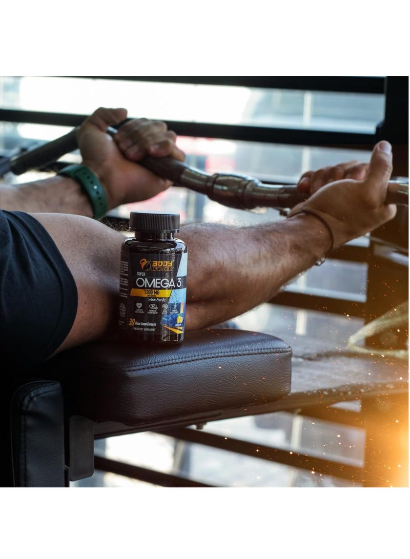 Body Builder Super Omega 3 Fish Oil, USA Manufactured, EPA-480,DHA-320,1300 Mg ,Brain Health, Supports Heart Health,30 Veggie Capsules - Image 5