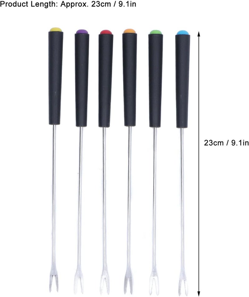 6 PCS Stainless Steel Fondue Forks, Fruit Dessert Forks with Handle Smores Sticks Cheese Fondue Sticks for Chocolate Fountain - Image 4