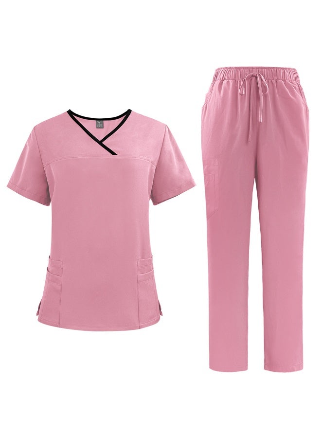 NIBEMINENT Solid Color Breathable Nursing Scrubs Women Uniforms Elasticity Pet Clinic Nurse Workwear Medical Doctor thin Clothing - Image 1