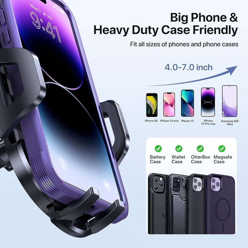Miracase 2024 New Generation Car Phone Holder with Long Arm for Dashboard, Windshield, and Air Vent - Compatible with All Smartphones (Black) - Image 5