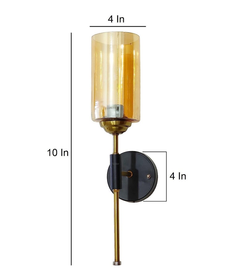 Lyse Decor Decorative Wall Light for Living Room Modern, Beside Wall Lamp for Bedroom, Home Decoration Items for Wall (Black & Golden Electroplating) - Image 4