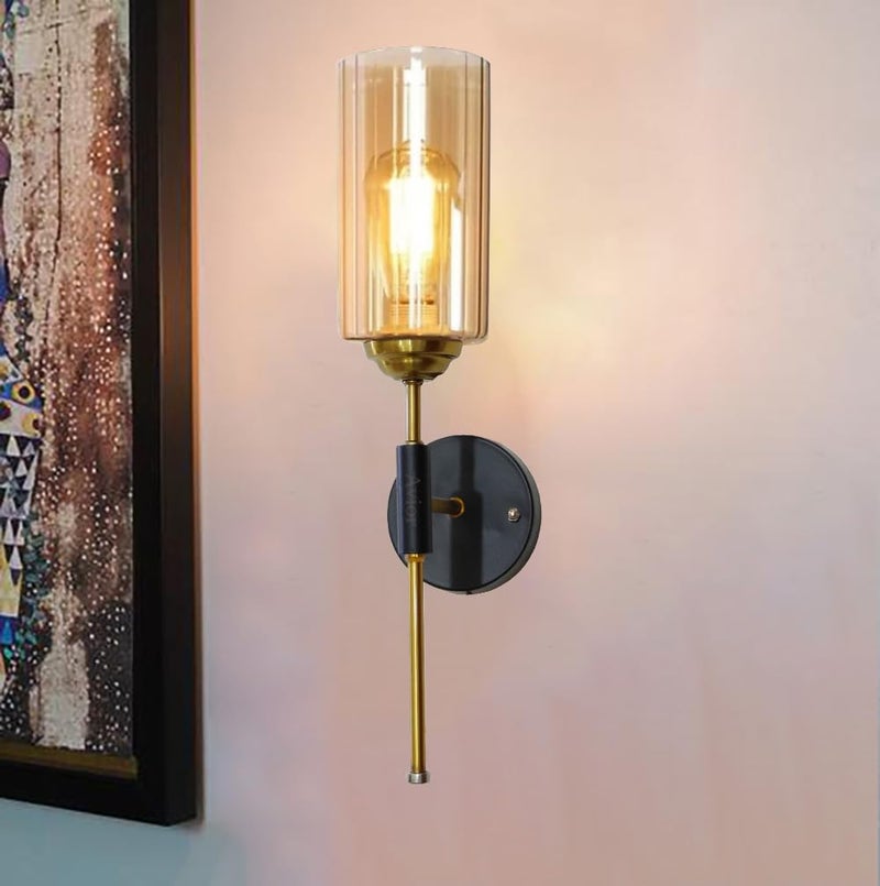Lyse Decor Decorative Wall Light for Living Room Modern, Beside Wall Lamp for Bedroom, Home Decoration Items for Wall (Black & Golden Electroplating) - Image 1