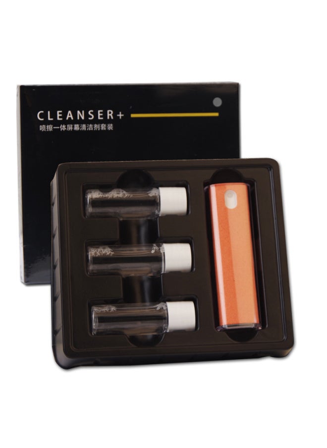 Generic - One Spray Wipe Screen Cleaner Mobile Phone Digital LCD Screen Cleaning Kit Screen Cleaner-Color:Orange (spray Wipe One + Shell +3 Bottles Of Replacement Liquid) - Image 1