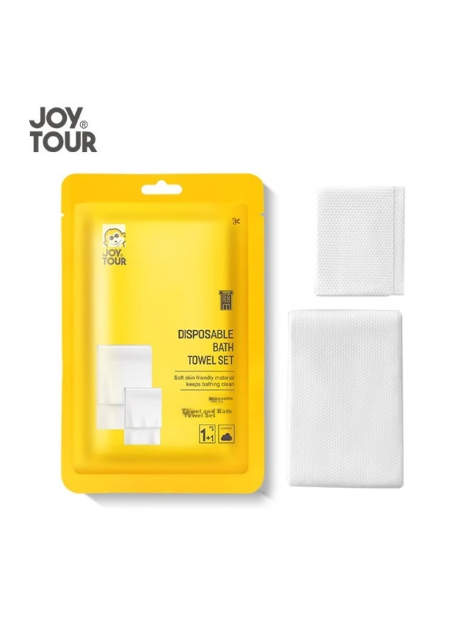 JOY TOUR Joytour Disposable Towel And Bath Towel Set, Hotel Toiletries, Travel Pack, Bath Towels, Scrubbing Towels - Image 1