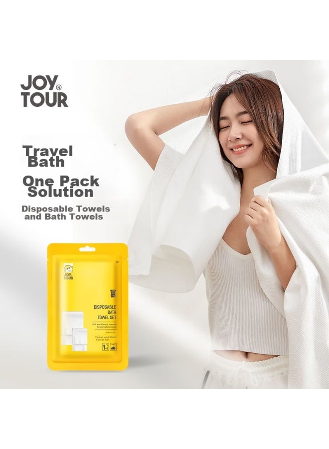 JOY TOUR Joytour Disposable Towel And Bath Towel Set, Hotel Toiletries, Travel Pack, Bath Towels, Scrubbing Towels - Image 2