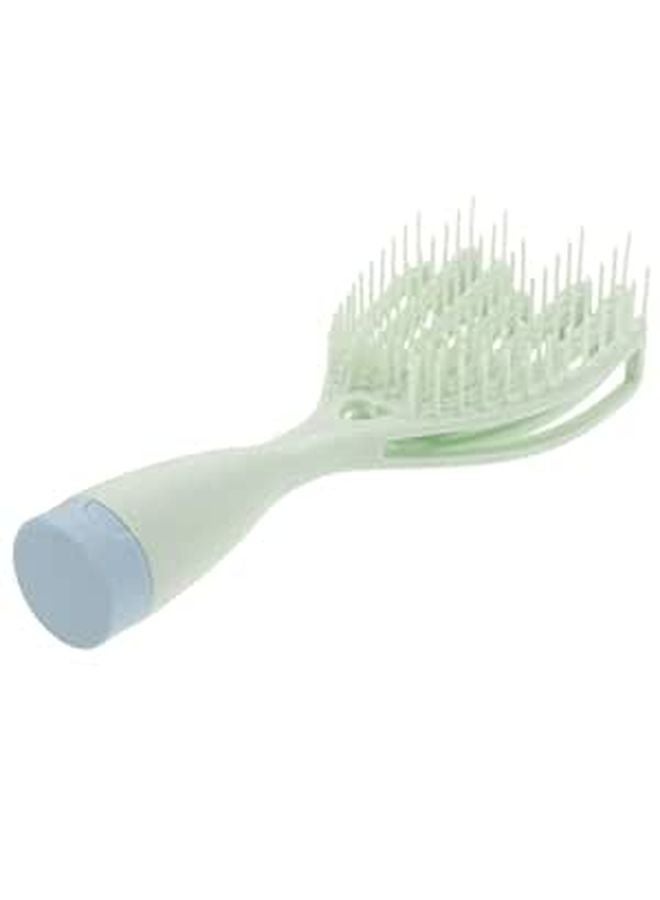 Green Detangling Hair Brush For Women Scalp Massage Wet Dry Use Mirror Compact - Image 1
