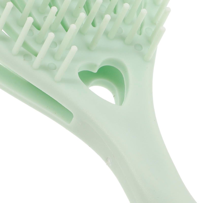 Green Detangling Hair Brush For Women Scalp Massage Wet Dry Use Mirror Compact - Image 4
