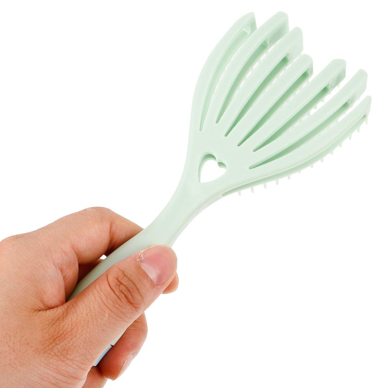Green Detangling Hair Brush For Women Scalp Massage Wet Dry Use Mirror Compact - Image 5