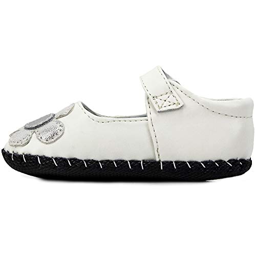 Pediped Baby Girls Mary-jane-flats, White/Silver, X-Small Infant US - Image 3