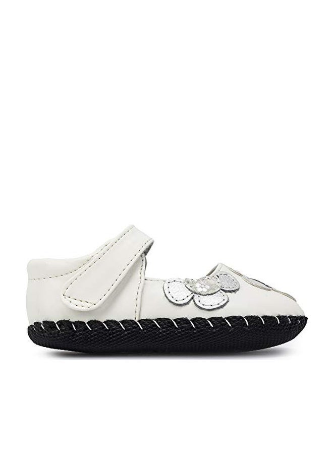Pediped Baby Girls Mary-jane-flats, White/Silver, X-Small Infant US - Image 1