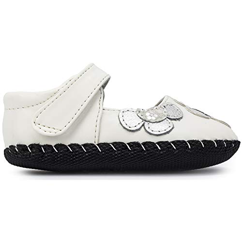 Pediped Baby Girls Mary-jane-flats, White/Silver, X-Small Infant US - Image 2
