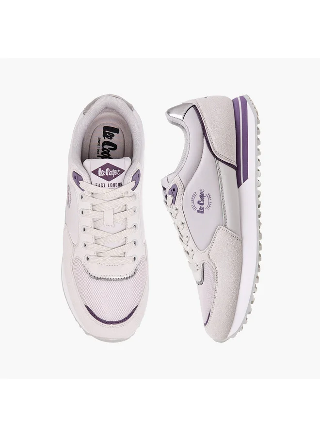 Lee Cooper Women's Logo Print Sneakers with Lace-Up Closure