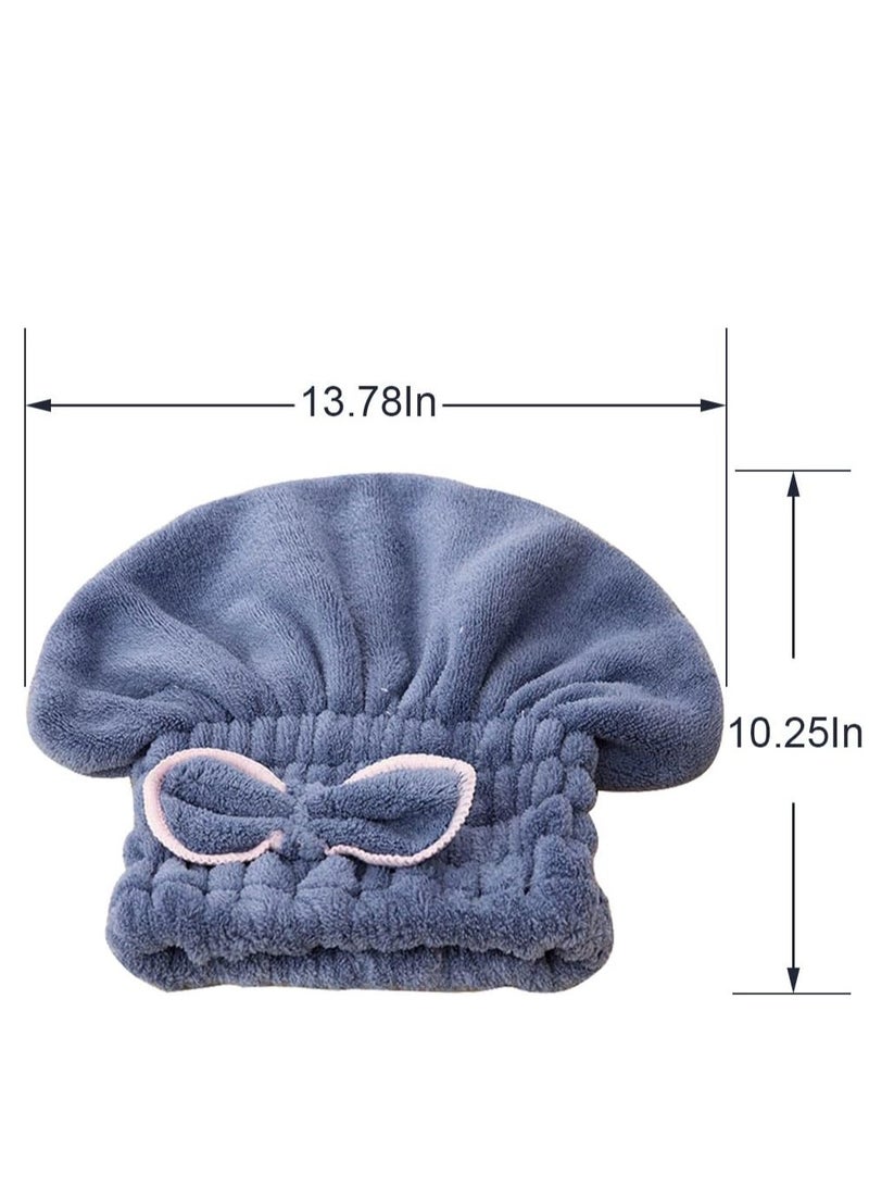 Jseng 2PC Microfiber Hair Drying Caps, Extrame Soft & Ultra Absorbent, Fast Drying Hair Turban Wrap Towels Shower Cap for Girls and Women - Image 2